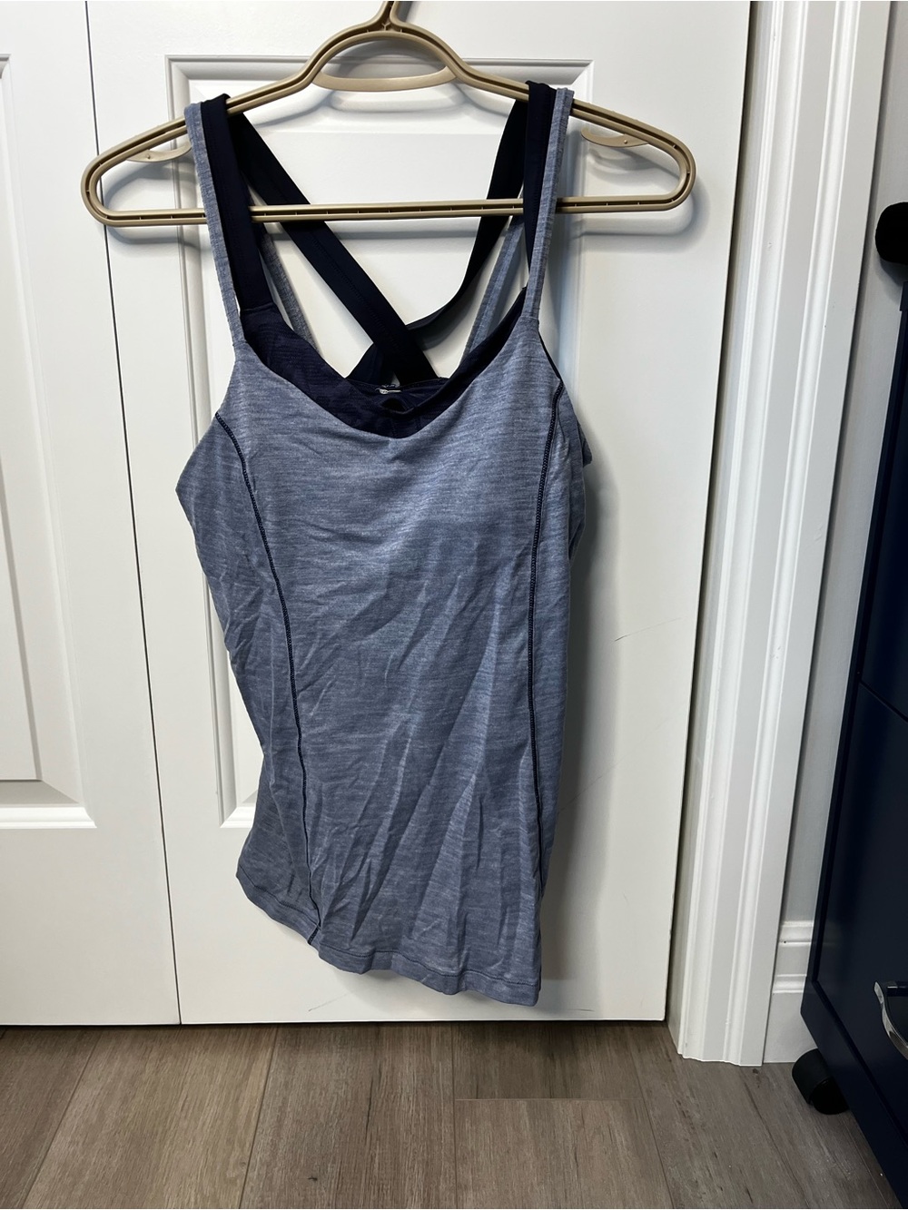 Lululemon Run For The Gold Heathered Blue And Camo Tank Top